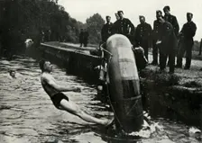 RAF personnel learning to use a dinghy, 1941. Creator: Charles Brown