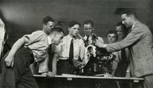 RAF personnel receiving aero-engine instruction, 1941. Creator: Charles Brown