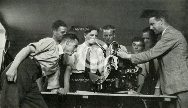 RAF personnel receiving aero-engine instruction, 1941. Creator: Charles Brown.