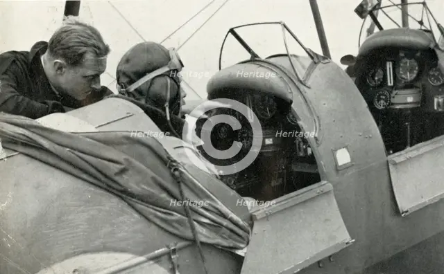 RAF pilot learning to fly during the Second World War, 1941. Creator: Charles Brown.