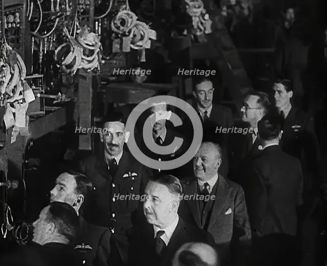 RAF Pilots Touring a Plane Factory, 1942. Creator: British Pathe Ltd.