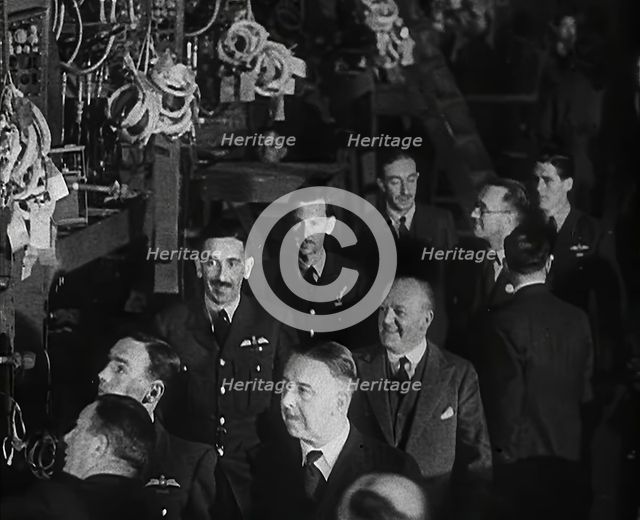 RAF Pilots Touring a Plane Factory, 1942. Creator: British Pathe Ltd.