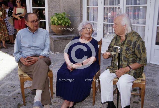 Rafael Alberti (1902-1999), Miguel Delibes (1920-2010)), Rosa Chacel (1898-1994) photo 1991.