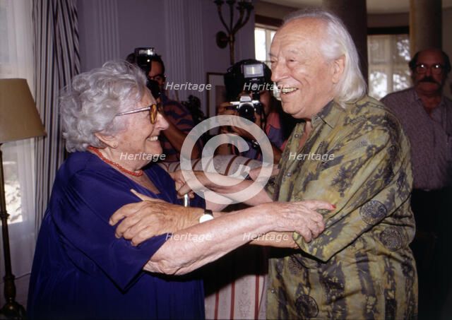 Rafael Alberti (1902-1999) and Rosa, Chacel (1898-1994), 1991 photo.