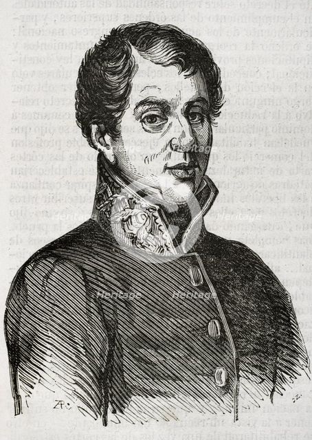 Rafael del Riego, (1784-1823), Spanish general and liberal politician, who played a key role...1853. Creator: Unknown.