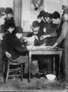 Raffle for goose Xmas [Christmas], 1910. Creator: Bain News Service