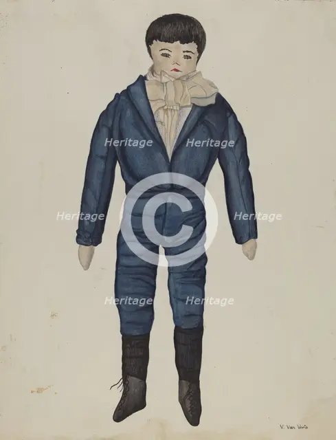 Rag Doll "Johnnie", c. 1937. Creator: Vera Van Voris.