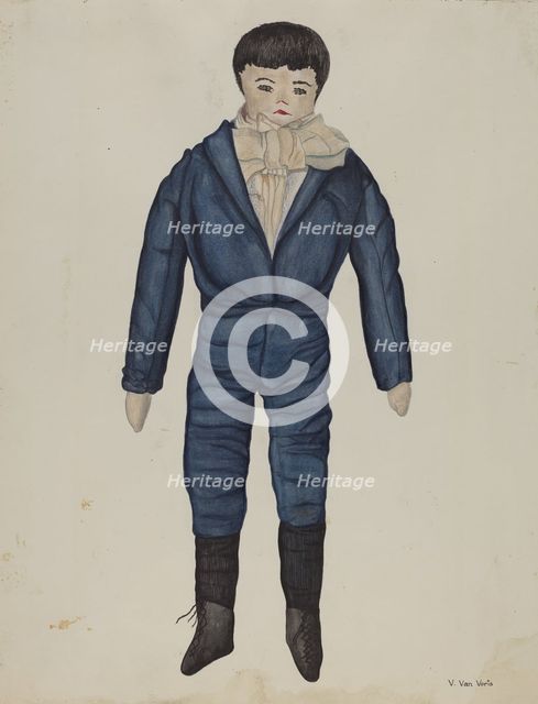 Rag Doll "Johnnie", c. 1937. Creator: Vera Van Voris.