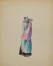 Rag Doll Nurse and Baby, c. 1936. Creator: Mina Lowry