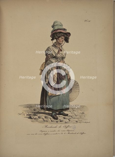 Rag seller. From the Series "Cris de Paris" (The Cries of Paris), 1815. Creator: Vernet, Carle (1758-1836).
