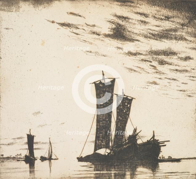 Ragged sails, 1925. Creator: Ernest Stephen Lumsden.