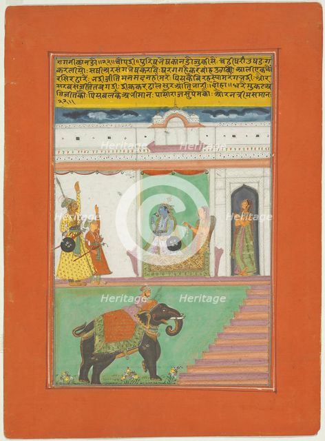 Ragini Kanada, Page from a Jaipur Ragamala Set, 1750/70. Creator: Unknown.
