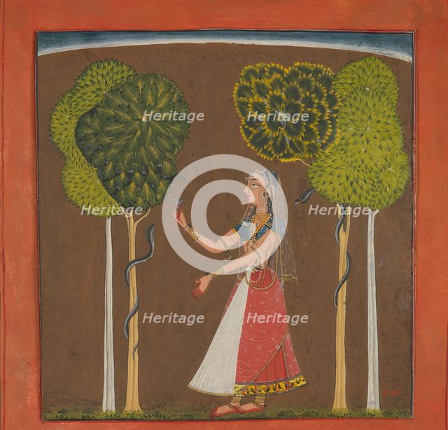 Ragini, possibly Asavari: Folio from a Ragamala Series , ca. 1700-1710. Creator: Unknown.
