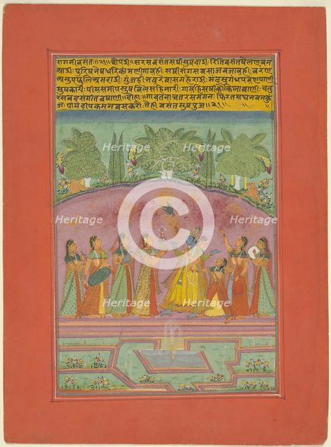 Ragini Vasanta, Page from a Jaipur Ragamala Set, 1750/70. Creator: Unknown.
