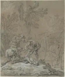 Ragotin lie par les parents du fou, 1727. Creator: Jean-Baptiste Oudry
