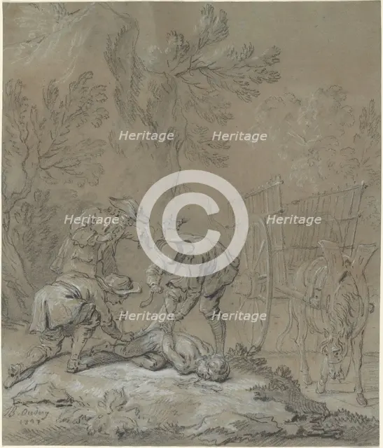 Ragotin lie par les parents du fou, 1727. Creator: Jean-Baptiste Oudry.
