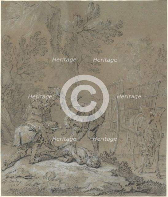 Ragotin lie par les parents du fou, 1727. Creator: Jean-Baptiste Oudry.