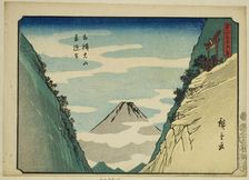 Raigo Valley at Oyama in Sagami Province (Sagami Oyama Raigodani), from the series..., 1852. Creator: Ando Hiroshige