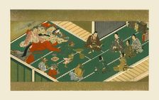 Raiko and his comrades before the demon robber, 17th century, (1886)