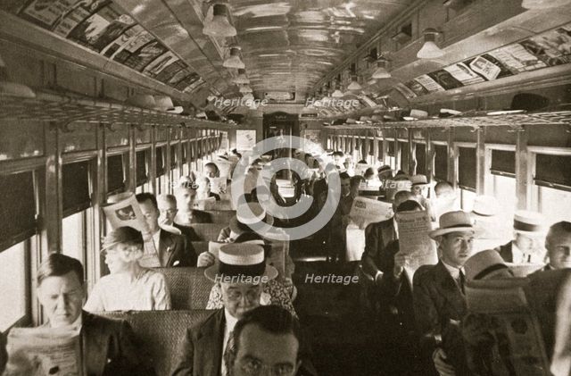 Rail commuters, New York, USA, c1920s-c1930s. Creator: Unknown.