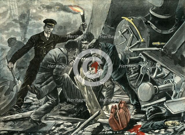 Rail disaster in the tunnel Pommeraye, collision of two passengers trains on the line of the East…