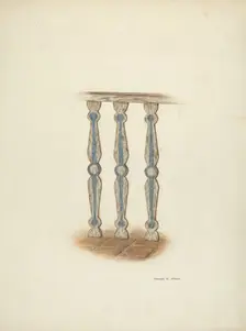 Railing, Detail of, c. 1939. Creator: George E. Rhone