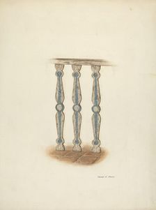 Railing, Detail of, c. 1939. Creator: George E. Rhone