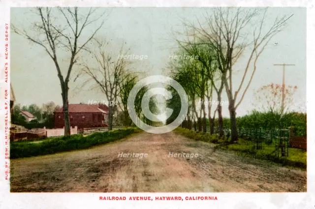 Railroad Avenue, Hayward, California, 1905. Artist: Unknown