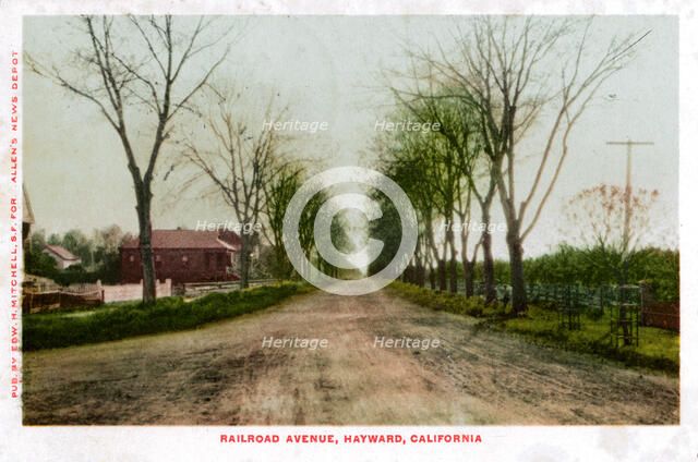 Railroad Avenue, Hayward, California, 1905. Artist: Unknown