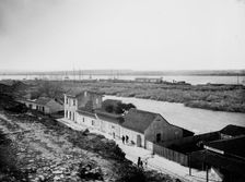 Railroad grounds from the bluff, Tampico, between 1880 and 1897. Creator: William H. Jackson