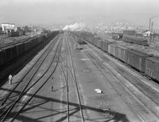 Railroad, outskirts of fast growing town, Klamath Falls, Oregon, 1939. Creator: Dorothea Lange