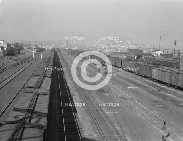 Railroad, outskirts of fast growing town, Klamath Falls, Oregon, 1939. Creator: Dorothea Lange.
