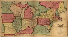 Railroad map of the eastern, western and northern states, and Canada, 1859. Creator: Anonymous master