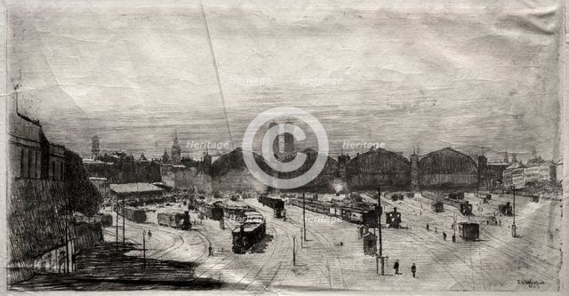 Railroad Station, 1883. Creator: Sion Longley Wenban (American, 1848-1897).