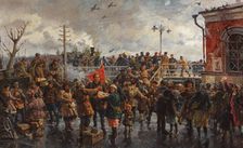 Railroad station, 1948. Creator: Savitsky, Georgi Konstantinovich (1887-1949)