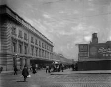 Railroad station (Chicago & North Western) and Mead Cycle Company, Chicago, between 1909 and 1920. Creator: Unknown