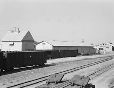 Railroad yard behind potato shed from which..., Tulelake, Siskiyou County, California, 1939. Creator: Dorothea Lange