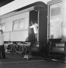 Railroad yards, Kearney, Nebraska, 1939. Creator: Dorothea Lange