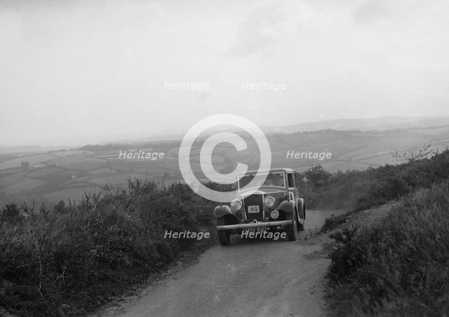 Railton saloon competing in the MCC Torquay Rally, 1938. Artist: Bill Brunell.