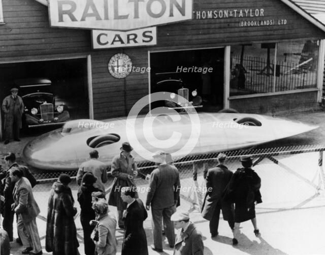 Railton Special Land Speed Record car, Brooklands, Surrey, c1938. Artist: Unknown