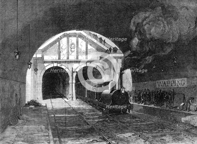 Railway through the Thames Tunnel, 1870. Creator: Unknown.
