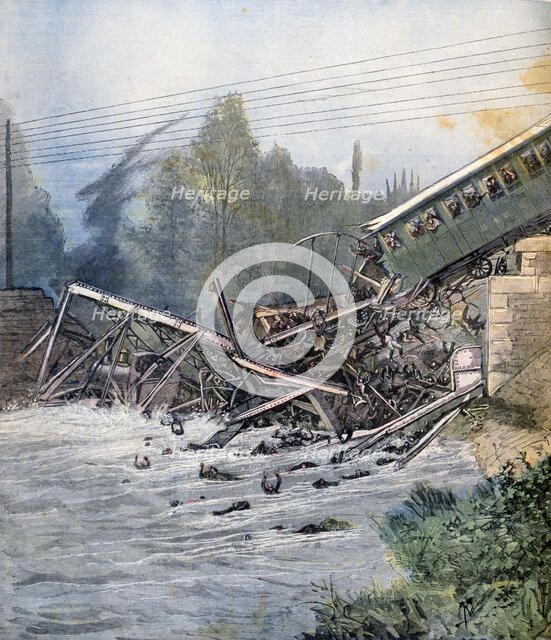 Railway accident, Munchenstein, Switzerland, 14th July 1891. Artist: Unknown
