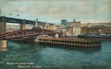 Railway and Swing Bridges, Newcastle-upon-Tyne, c1905