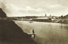 Railway bridge and Novodevichy Convent (New Maidens Convent), Moscow, Russia, 1910s