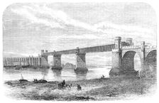 Railway bridge and viaduct at Runcorn, 1869. Creator: Unknown