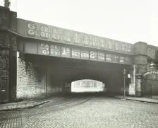 Railway bridge across Globe Road, Bethnal Green, London, 1914
