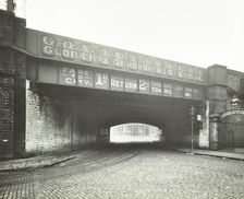 Railway bridge across Globe Road, Bethnal Green, London, 1914