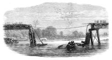 Railway bridge destroyed by floods in Ceylon, 1872. Creator: Unknown
