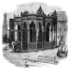 Railway Bridge for India: the Pier Frames, 1858. Creator: Unknown