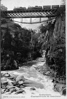 Railway Bridge over river gorge Creator: Unknown